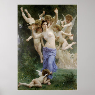 Bouguereau's Klassieke 1892 die het nest van het W Poster