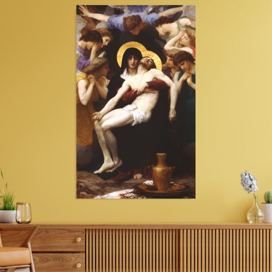 Bouguereau's klassieke Franse schilderij: Pieta (1 Canvas Afdruk (Insitu (Woonkamer))