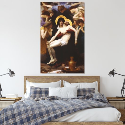 Bouguereau's klassieke Franse schilderij: Pieta (1 Canvas Afdruk (Insitu (Slaapkamer))