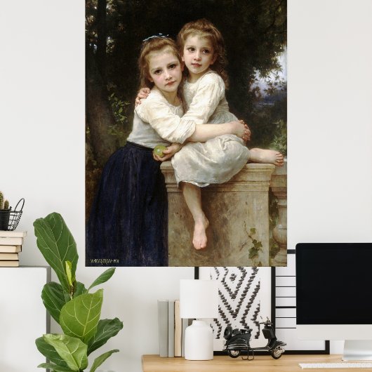 Bouguereau's klassieke schilder - Twee zussen (190 Poster (Thuiskantoor)