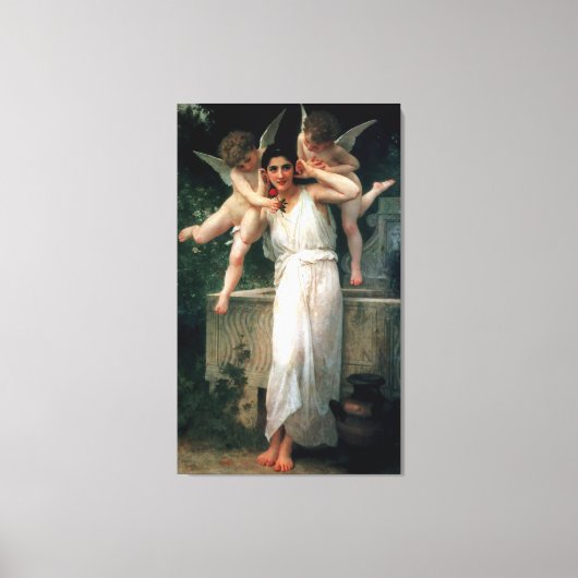 Bouguereau's klassieke schilderij 1893 - Jeugd Canvas Afdruk (Voorkant)