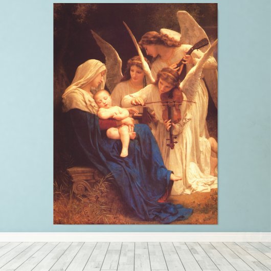 Bouguereau's klassieke schilderij: Zong van de Ang Canvas Afdruk (Insitu (Houten vloer))