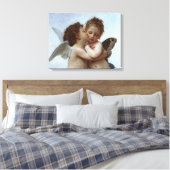 Bouguereau's L'Amour et Psyche, enfants (Cupid) Canvas Afdruk (Insitu (Slaapkamer))