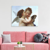 Bouguereau's L'Amour et Psyche, enfants (Cupid) Canvas Afdruk (Insitu (Woonkamer))