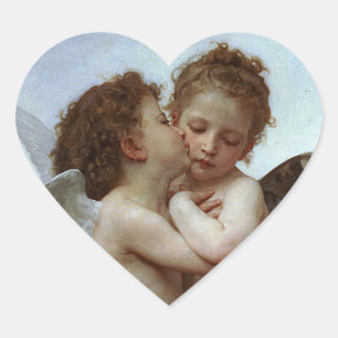 Bouguereau's L'Amour et Psyche, enfants (Cupid) Hart Sticker