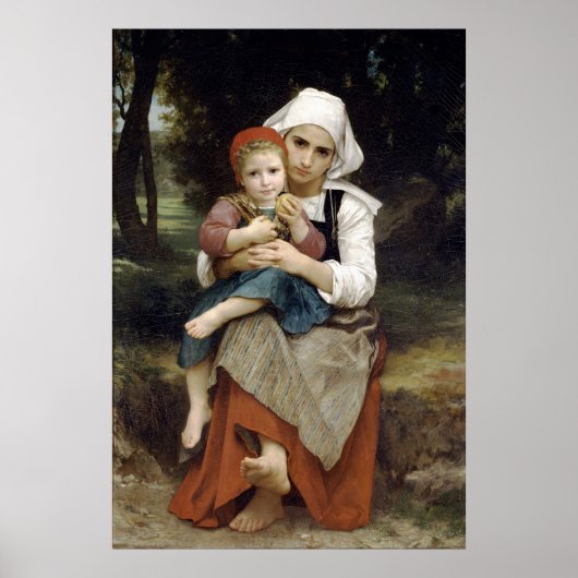 Bouguereau's schilderij: Breton Brother en zuster Poster (Voorkant)
