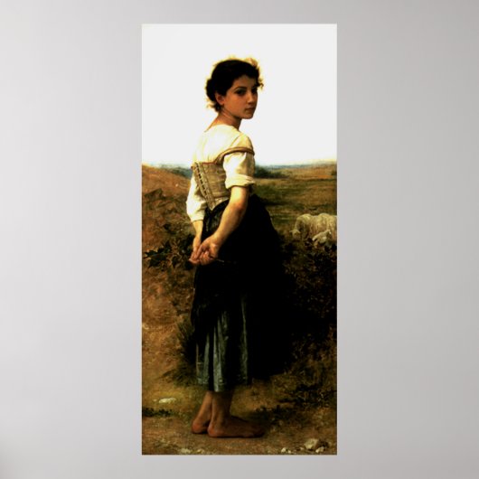 Bouguereau's schilderij van 1895: De jonge herderh Poster (Voorkant)