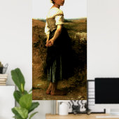 Bouguereau's schilderij van 1895: De jonge herderh Poster (Thuiskantoor)