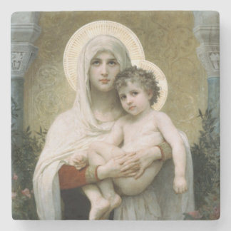 Bouguereau's The Madonna of the Rozen (1903) Bever Stenen Onderzetter
