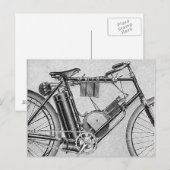 Bouilly Motorcycle, 1895 Briefkaart (Voorkant / Achterkant)