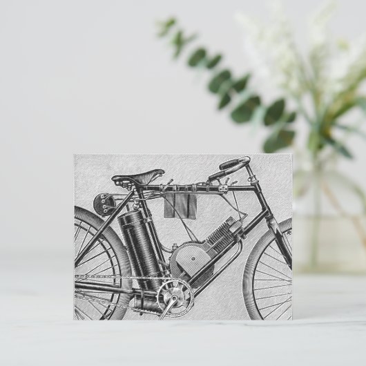 Bouilly Motorcycle, 1895 Briefkaart (Staand voorkant)