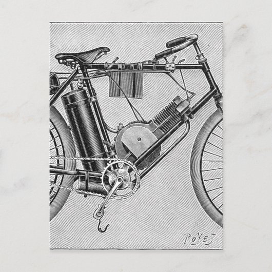 Bouilly Motorcycle, 1895 Briefkaart (Voorkant)