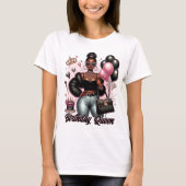 Boujee Afro-Amerikaanse Vrouw Verjaardagskoningin T-shirt (Voorkant)