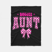 Boujee Aunt Nk Checkered Bow Birthday Family Match Fleece Deken (Voorkant)
