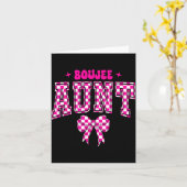 Boujee Aunt Nk Checkered Bow Birthday Family Match Kaart (Gele Bloem)