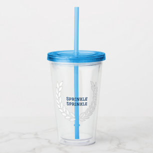 Boujee Blue Sprinkle Sprinkle Tumbler met Straw Acryl Drinkbeker