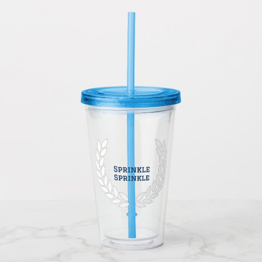 Boujee Blue Sprinkle Sprinkle Tumbler met Straw Acryl Drinkbeker (Voorkant)