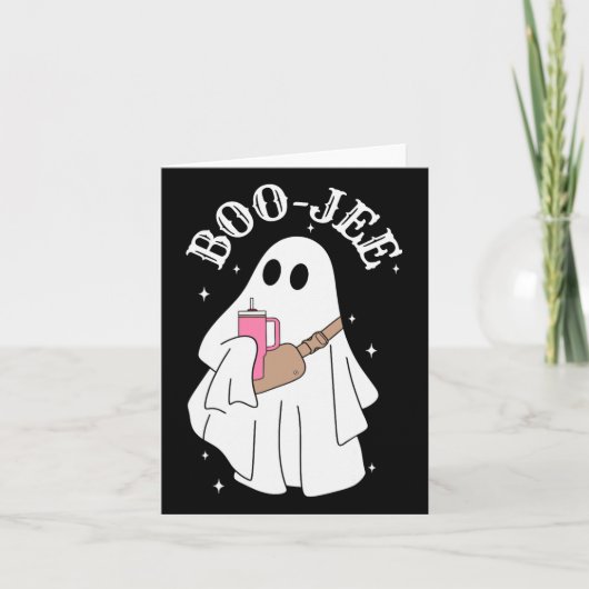 Boujee Boo-jee Schattige Ghost Spooky Seizoen Hall Kaart (Voorkant)