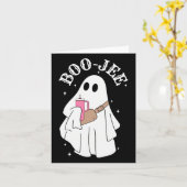 Boujee Boo-jee Schattige Ghost Spooky Seizoen Hall Kaart (Gele Bloem)