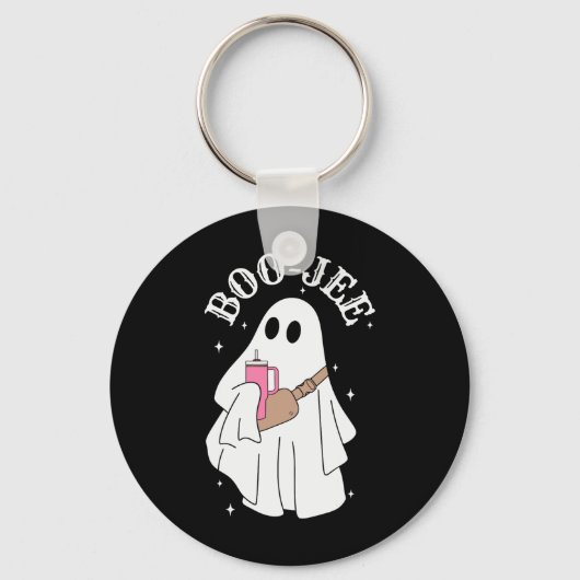 Boujee Boo-jee Schattige Ghost Spooky Seizoen Hall Sleutelhanger (Voorkant)