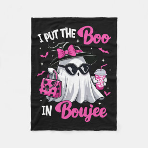 Boujee Boo Jee Spooky Ghost Pink Halloween Pumpkin Fleece Deken