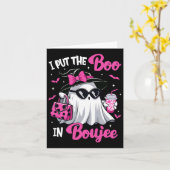 Boujee Boo Jee Spooky Ghost Pink Halloween Pumpkin Kaart (Gele Bloem)
