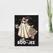 Boujee Boo Jee Spooky Ghost Pink Halloween Pumpkin Kaart (Voorkant)