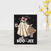 Boujee Boo Jee Spooky Ghost Pink Halloween Pumpkin Kaart (Gele Bloem)
