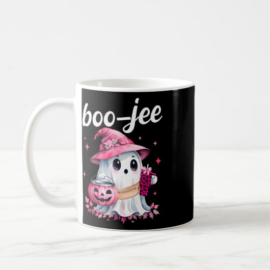 Boujee Boo Jee Spooky Ghost Pink Halloween Pumpkin Koffiemok (Links)
