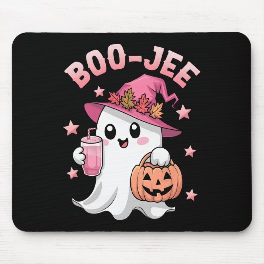 Boujee Boo Jee Spooky Ghost Pink Halloween Pumpkin Muismat (Voorkant)