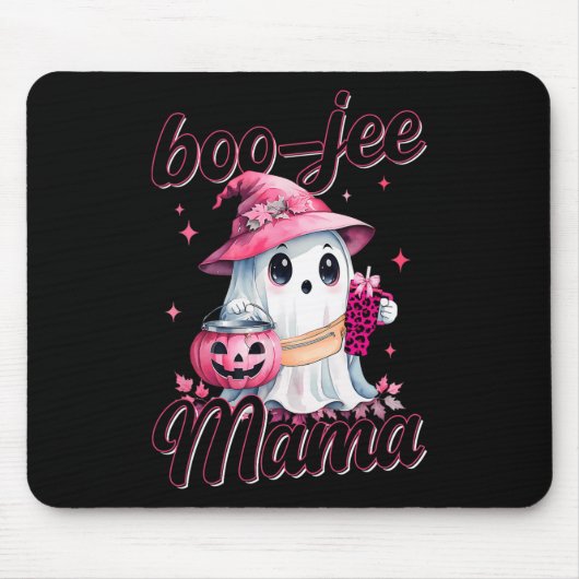 Boujee Boo Jee Spooky Ghost Pink Halloween Pumpkin Muismat (Voorkant)