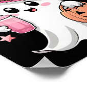 Boujee Boo Jee Spooky Ghost Pink Halloween Pumpkin Poster (Hoek)