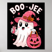 Boujee Boo Jee Spooky Ghost Pink Halloween Pumpkin Poster (Voorkant)