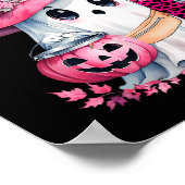 Boujee Boo Jee Spooky Ghost Pink Halloween Pumpkin Poster (Hoek)