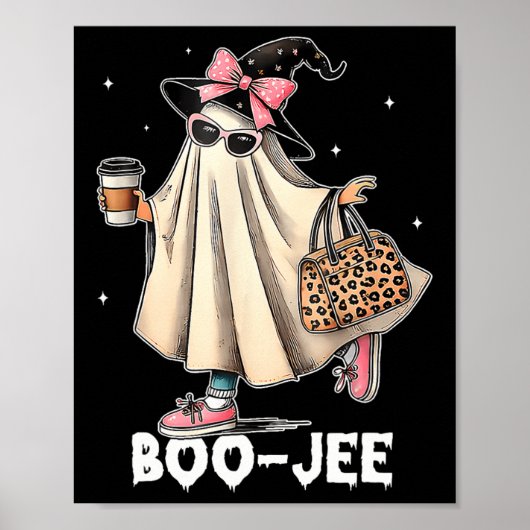 Boujee Boo Jee Spooky Ghost Pink Halloween Pumpkin Poster (Voorkant)