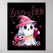 Boujee Boo Jee Spooky Ghost Pink Halloween Pumpkin Poster (Voorkant)