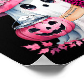 Boujee Boo Jee Spooky Ghost Pink Halloween Pumpkin Poster (Hoek)