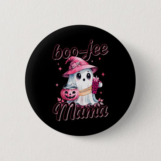 Boujee Boo Jee Spooky Ghost Pink Halloween Pumpkin Ronde Button 5,7 Cm (Voorkant)