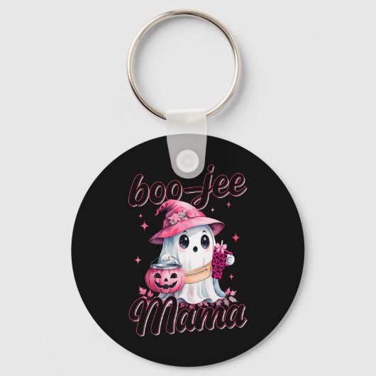 Boujee Boo Jee Spooky Ghost Pink Halloween Pumpkin Sleutelhanger (Voorkant)