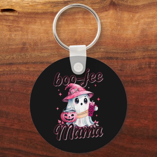 Boujee Boo Jee Spooky Ghost Pink Halloween Pumpkin Sleutelhanger (Voorkant)