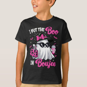 Boujee Boo Jee Spooky Ghost Pink Halloween Pumpkin T-shirt