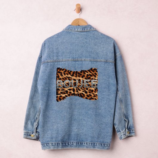 Boujee Faux Diamond Letters Denim Jacket (Hangar)