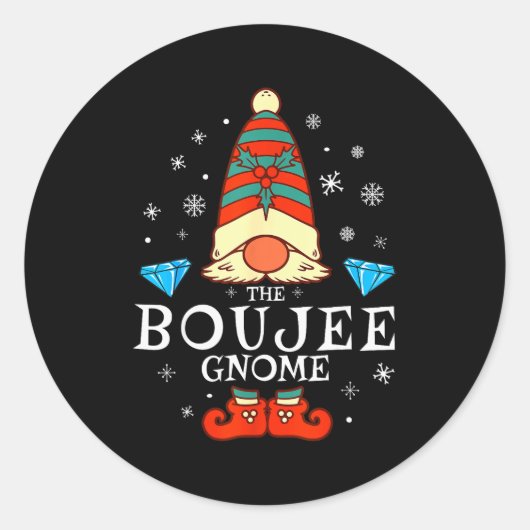 Boujee Gnome Xmas Family Matching Group Christmas  Ronde Sticker (Voorkant)