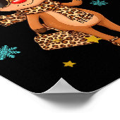 Boujee Reindeer Christmas Leopard Funny Gift Women Poster (Hoek)