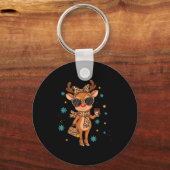 Boujee Reindeer Christmas Leopard Funny Gift Women Sleutelhanger (Voorkant)