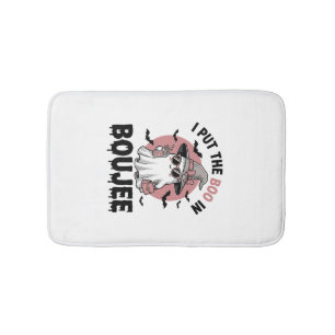 Boujee spook Halloween vintage graveerontwerp_1 Badmat