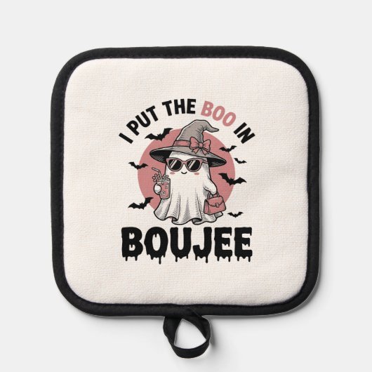 Boujee spook Halloween vintage graveerontwerp_1 Pannenlap (Voorkant)