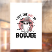 Boujee spook Halloween vintage graveerontwerp_1 Raamsticker (Vel 2)