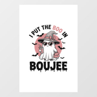 Boujee spook Halloween vintage graveerontwerp_1 Raamsticker