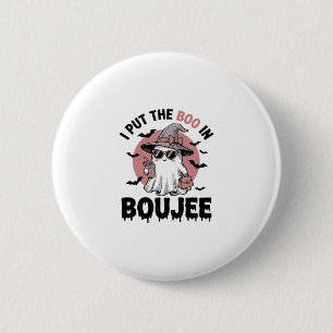 Boujee spook Halloween vintage graveerontwerp_1 Ronde Button 5,7 Cm